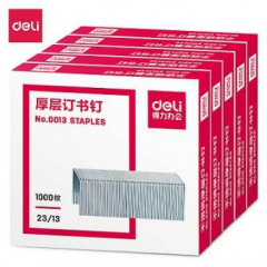 得力 0013 厚层订书钉 23/13 1000枚/盒 （单位：盒）  10个装